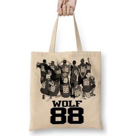 Baskı Dükkanı Exo Wolf 88 Bez Uzun Saplı Krem Rengi Çanta