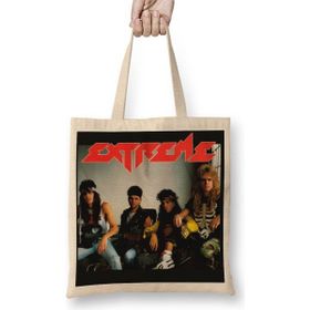 Baskı Dükkanı Extreme Band Bez Uzun Saplı Krem Rengi Çanta