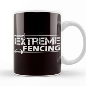 Baskı Dükkanı Extreme Fencing Fencer Sports Epee Rapier Saber Duel Fight Porselen Beyaz Kupa Bardak