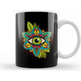 Baskı Dükkanı Eye Of Horus Green Eye Porselen Beyaz Kupa Bardak