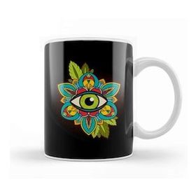 Baskı Dükkanı Eye Of Horus Green Eye Porselen Beyaz Kupa Bardak