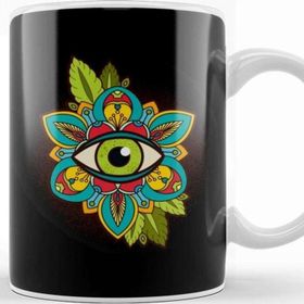 Baskı Dükkanı Eye Of Horus Green Eye Porselen Beyaz Kupa Bardak