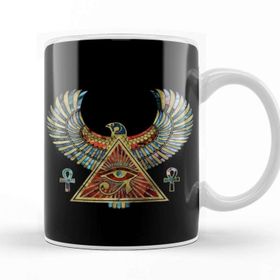 Baskı Dükkanı Eye Of Horus Wadjet Gemstone And Gold Porselen Beyaz Kupa Bardak