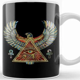 Baskı Dükkanı Eye Of Horus Wadjet Gemstone And Gold Porselen Beyaz Kupa Bardak