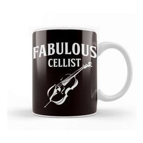 Baskı Dükkanı Fabulous Cellist Cello Player Musician Musical Instrument Porselen Beyaz Kupa Bardak