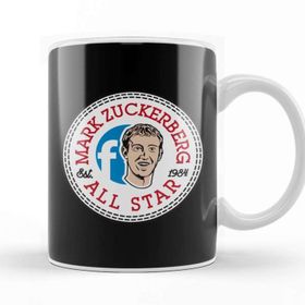 Baskı Dükkanı Facebook Mark Zuckerberg All Star Converse Logo Porselen Beyaz Kupa Bardak