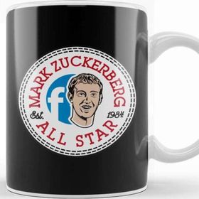 Baskı Dükkanı Facebook Mark Zuckerberg All Star Converse Logo Porselen Beyaz Kupa Bardak