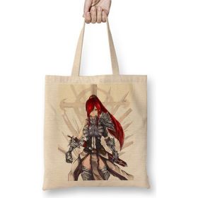 Baskı Dükkanı Fairy Tail Erza Scarlet Anime Bez Uzun Saplı Krem Rengi Çanta