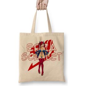 Baskı Dükkanı Fairy Tail Erza Scarlet Anime Manga Bez Uzun Saplı Krem Rengi Çanta