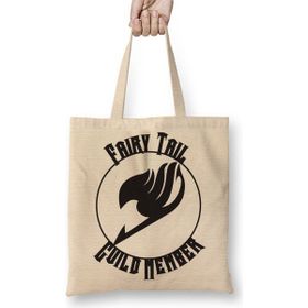 Baskı Dükkanı Fairy Tail Lisanna Strauss Happy Anime Erza Scarlet Dragon Slayer Bez Uzun Saplı Krem Rengi Çanta