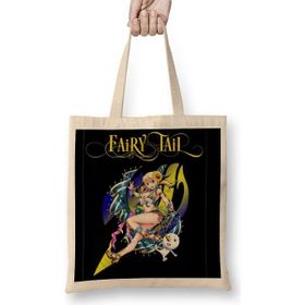 Baskı Dükkanı Fairy Tail Lucy Heartfilia Anime Manga Bez Uzun Saplı Krem Rengi Çanta