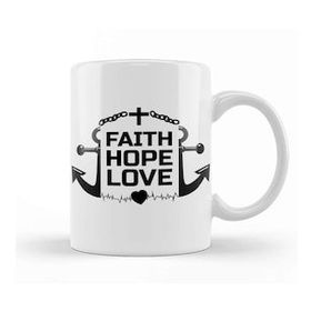 Baskı Dükkanı Faith Hope Love Kupa Bardak