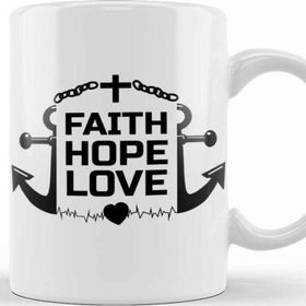 Baskı Dükkanı Faith Hope Love Kupa Bardak