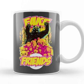 Baskı Dükkanı Fake Friends Porselen Beyaz Kupa Bardak