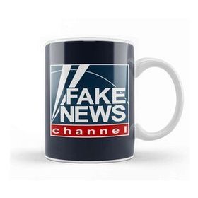 Baskı Dükkanı Fake News Channel Fox News Logo Porselen Beyaz Kupa Bardak