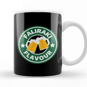 Baskı Dükkanı Faliraki Flavour Coffee Logo Porselen Beyaz Kupa Bardak