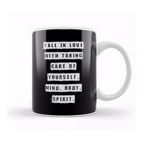 Baskı Dükkanı Fall In Love With Taking Care Of Yourself Gym Inspiration Porselen Beyaz Kupa Bardak