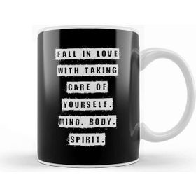 Baskı Dükkanı Fall In Love With Taking Care Of Yourself Gym Inspiration Porselen Beyaz Kupa Bardak