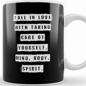 Baskı Dükkanı Fall In Love With Taking Care Of Yourself Gym Inspiration Porselen Beyaz Kupa Bardak
