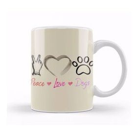 Baskı Dükkanı Fashion Peace Love Dogs Funny Summer Female Kupa