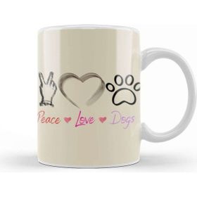 Baskı Dükkanı Fashion Peace Love Dogs Funny Summer Female Kupa