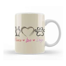 Baskı Dükkanı Fashion Peace Love Dogs Funny Summer Female Kupa