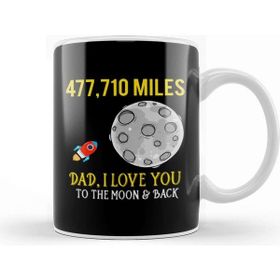 Baskı Dükkanı Fathers Day Dad I Love You To The Moon And Back Kupa Bardak