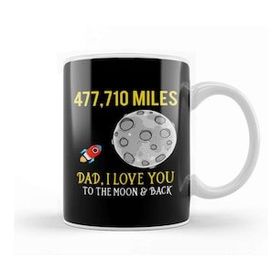 Baskı Dükkanı Fathers Day Dad I Love You To The Moon And Back Kupa Bardak