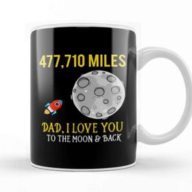 Baskı Dükkanı Fathers Day Dad I Love You To The Moon And Back Kupa Bardak