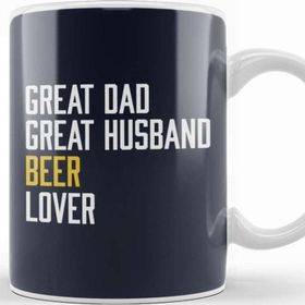 Baskı Dükkanı Fathers Day Great Dad Great Husband Beer Lover Kupa Bardak