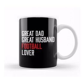 Baskı Dükkanı Fathers Day Great Dad Great Husband Football Kupa Bardak