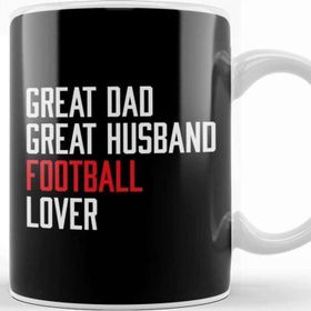 Baskı Dükkanı Fathers Day Great Dad Great Husband Football Kupa Bardak