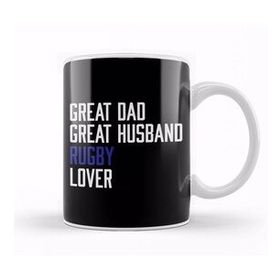 Baskı Dükkanı Fathers Day Great Dad Great Husband Rugby Lover Kupa Bardak