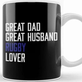 Baskı Dükkanı Fathers Day Great Dad Great Husband Rugby Lover Kupa Bardak