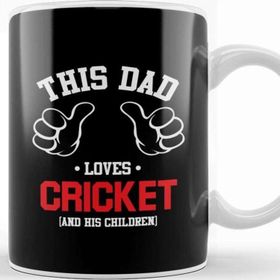 Baskı Dükkanı Fathers Day This Dad Loves Cricket And His Children Kupa Bardak