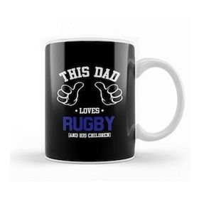 Baskı Dükkanı Fathers Day This Dad Loves Rugby And His Children Kupa Bardak