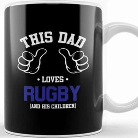 Baskı Dükkanı Fathers Day This Dad Loves Rugby And His Children Kupa Bardak