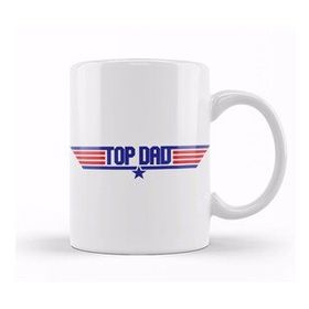 Baskı Dükkanı Fathers Day Top Dad Top Gun Logo Kupa Bardak