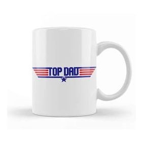 Baskı Dükkanı Fathers Day Top Dad Top Gun Logo Kupa Bardak