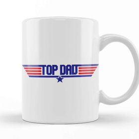 Baskı Dükkanı Fathers Day Top Dad Top Gun Logo Kupa Bardak