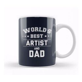 Baskı Dükkanı Fathers Day World's Best Artist And Dad Tasse Kupa Bardak