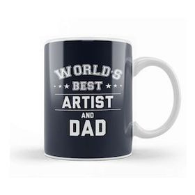 Baskı Dükkanı Fathers Day World's Best Artist And Dad Tasse Kupa Bardak