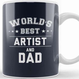 Baskı Dükkanı Fathers Day World's Best Artist And Dad Tasse Kupa Bardak