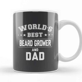 Baskı Dükkanı Fathers Day World's Best Beard Grower And Dad Beyaz 330 ml Porselen Kupa Bardak