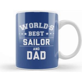 Baskı Dükkanı Fathers Day World's Best Surfer And Dad Beyaz 330 ml Porselen Kupa Bardak