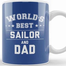 Baskı Dükkanı Fathers Day World's Best Surfer And Dad Beyaz 330 ml Porselen Kupa Bardak
