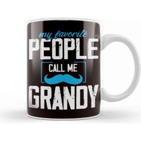Baskı Dükkanı Favorite People Call Me Grandy Grandparents Grandma Grandpa Beyaz 330 ml Porselen Kupa Bardak