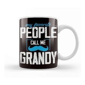 Baskı Dükkanı Favorite People Call Me Grandy Grandparents Grandma Grandpa Beyaz 330 ml Porselen Kupa Bardak
