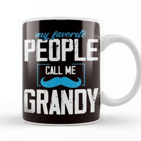 Baskı Dükkanı Favorite People Call Me Grandy Grandparents Grandma Grandpa Beyaz 330 ml Porselen Kupa Bardak