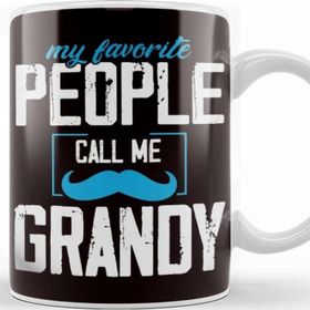 Baskı Dükkanı Favorite People Call Me Grandy Grandparents Grandma Grandpa Beyaz 330 ml Porselen Kupa Bardak